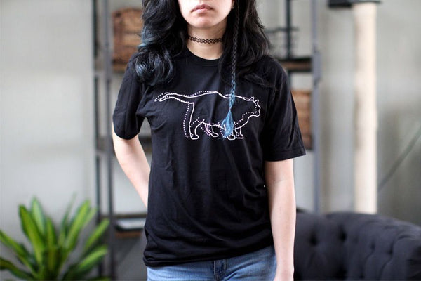 Black outline t-shirt