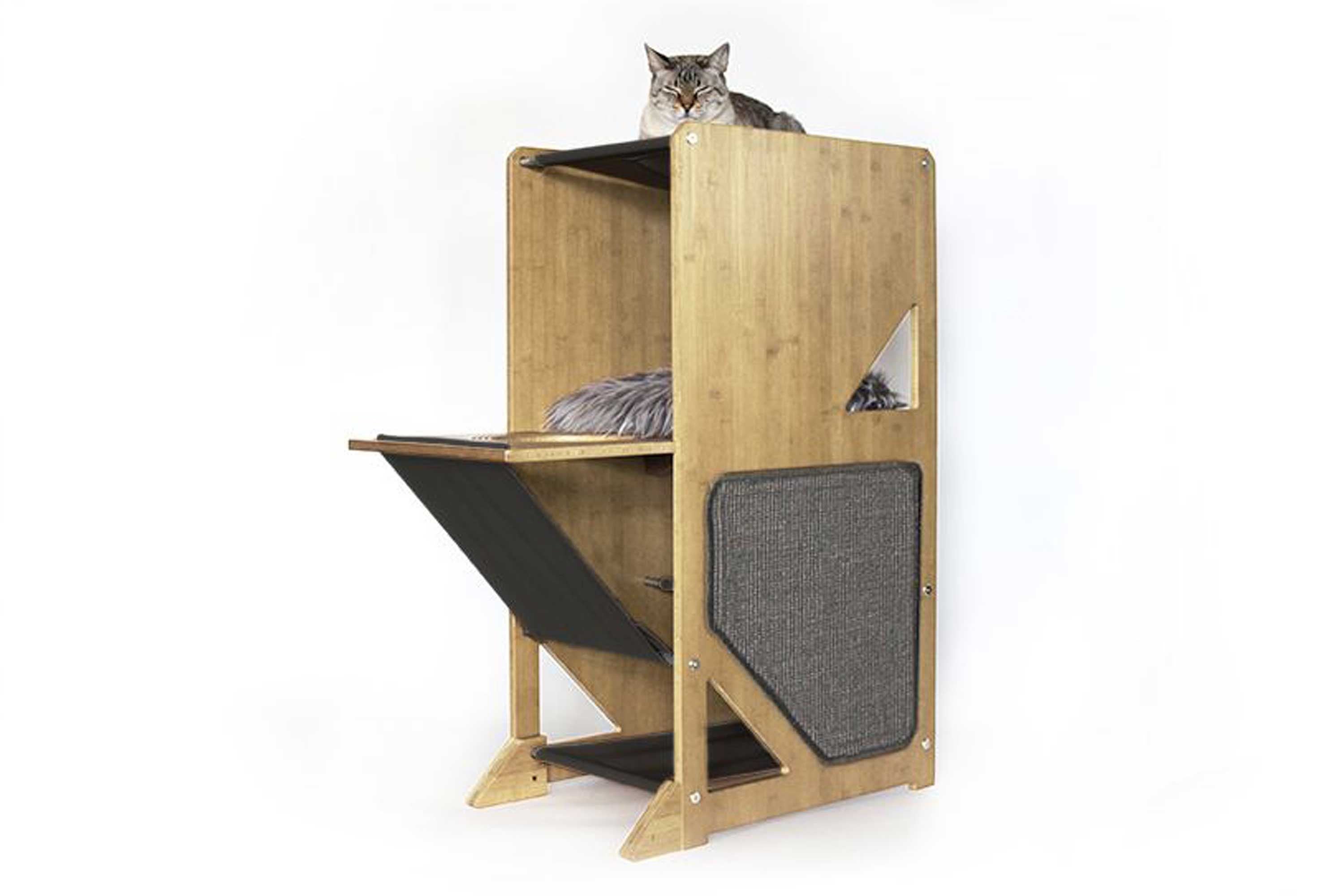 CatastrophiCreations The Overlook A Stable Large Cat Tree Natural Bamboo Charcoal No