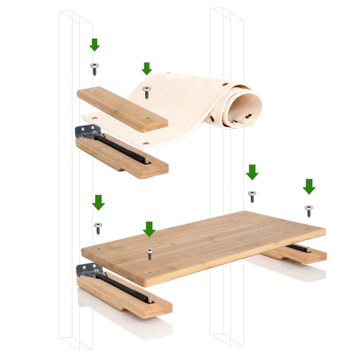 modular cat furniture being assembled