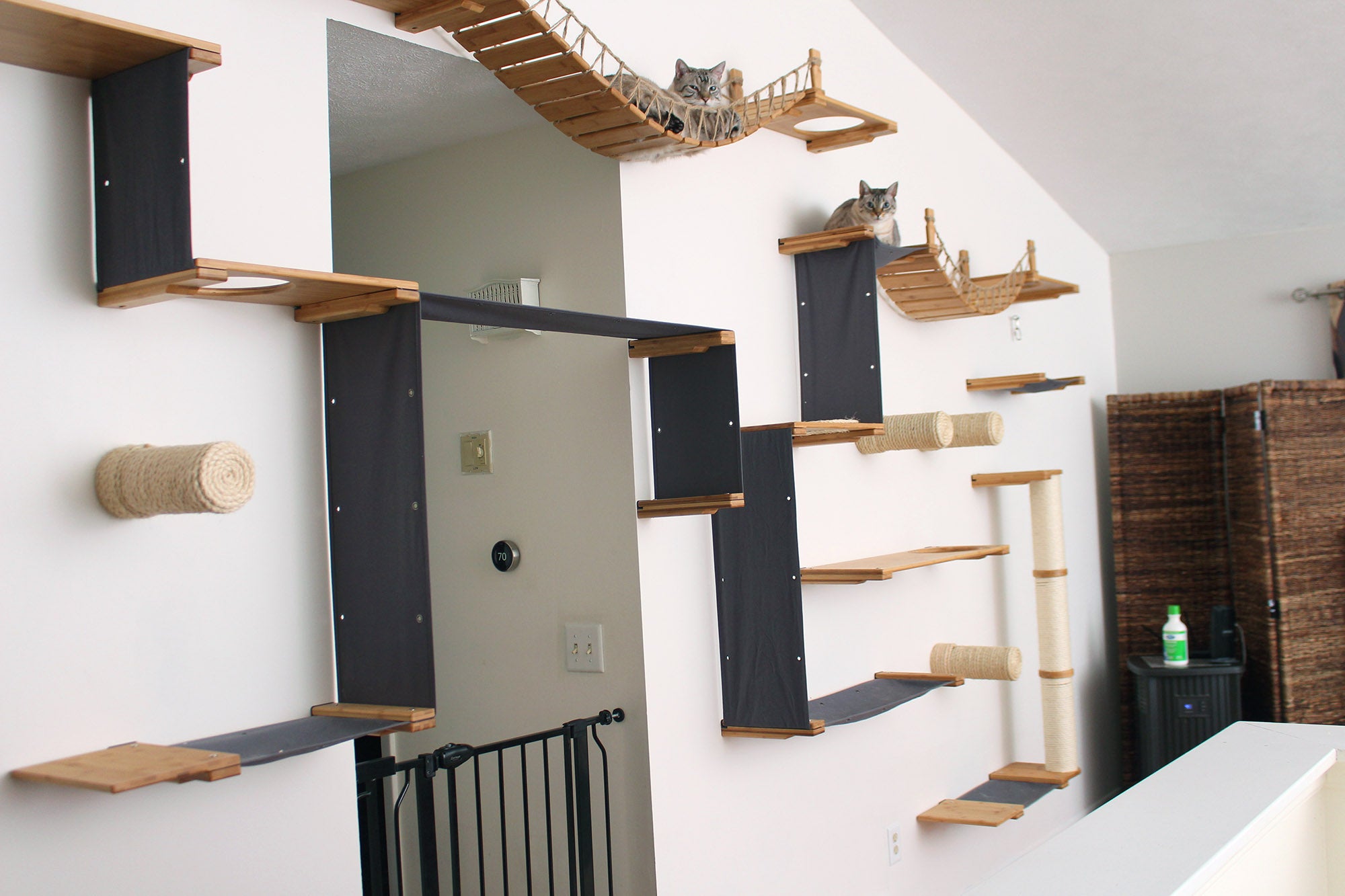 diy wall mounted cat shelves